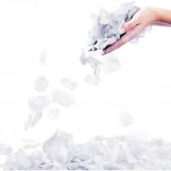 Mey İthalat® Beyaz Renk Gül Yaprağı Şekilli Konfeti 10 Paket 1000 Adet