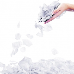 Mey İthalat® Beyaz Renk Gül Yaprağı Şekilli Konfeti 5 Paket 500 Adet