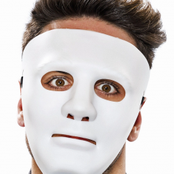 Mey İthalat® Beyaz Renk Hip Hop Anonim Jabbawockeez Dans Maskesi 18x19 cm