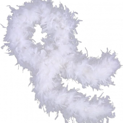 Mey İthalat® Beyaz Renk Kabarık Kalın Otriş Boa Tüy 6 cm Genişlik 180-200 cm Uzunluk