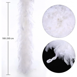 Mey İthalat® Beyaz Renk Kabarık Kalın Otriş Boa Tüy 6 cm Genişlik 180-200 cm Uzunluk