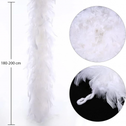 Mey İthalat® Beyaz Renk Kabarık Kalın Otriş Boa Tüy 6 cm Genişlik 180-200 cm Uzunluk