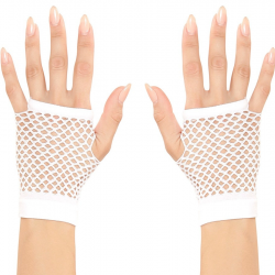 Mey İthalat®  Beyaz Renk Kısa Boy Fileli Örgü Eldiven