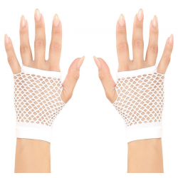 Mey İthalat® Beyaz Renk Kısa Boy Fileli Örgü Eldiven