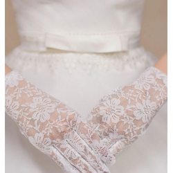 Mey İthalat® Beyaz Renk Kısa Dantelli Eldiven