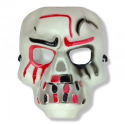 Mey İthalat® Beyaz Üzeri Rengarenk Korku Dişli Kafatası Maskesi 30x22 cm