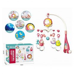 Mey İthalat® BIB648A54 -Işıklı Müzikli Kumandalı Kırmızı Bebek Dönencesi