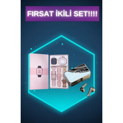 Mey İthalat® Bileklikli Amoled Ekran Akıllı Saat ve Dijital Göstergeli Kablosuz Bluetooth Kulaklık ANC/ ENC