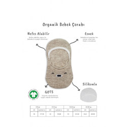 Mey İthalat®   2'Li Babet Cute Face Penye Çorap 30103 Bej Beyaz