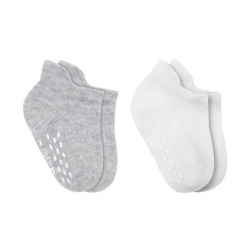 Mey İthalat®   2'Li Sneakers Kaymaz Basic Penye Çorap 20103 Gri Beyaz