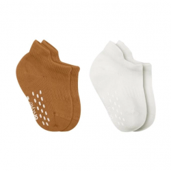 Mey İthalat®   2'Li Sneakers Kaymaz Colours Penye Çorap 20104 Ekru Hardal