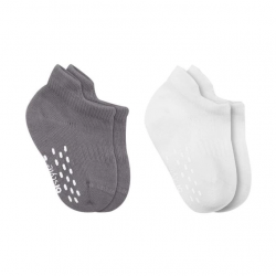 Mey İthalat®   2'Li Sneakers Kaymaz Colours Penye Çorap 20104 Gri Beyaz