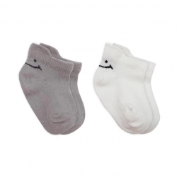 Mey İthalat®   2'Li Sneakers Smile Penye Çorap 20106 Gri Ekru