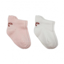 Mey İthalat®   2'Li Sneakers Smile Penye Çorap 20106 Pembe Ekru