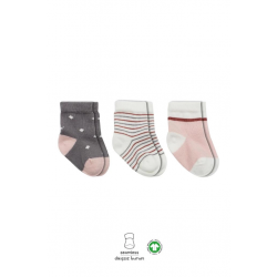 Mey İthalat®   3'Lü Penye Kız Soket Çorap 10112 Gri