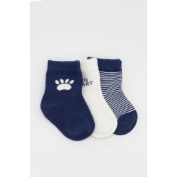 Mey İthalat®   3'Lü Penye Soket Çorap 10110 İndigo