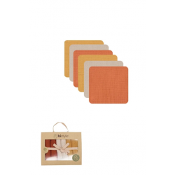 Mey İthalat® 6'lı Müslin Mendil 20x20 cm 90106 Kiremit Bej Hardal