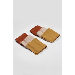 Mey İthalat® 6'lı Müslin Mendil 20x20 cm 90106 Kiremit Bej Hardal