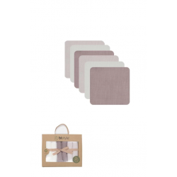 Mey İthalat® 6'lı Müslin Mendil 20x20 cm 90106 Taş Ekru Antrasit