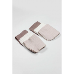 Mey İthalat® 6'lı Müslin Mendil 20x20 cm 90106 Taş Ekru Antrasit