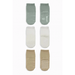 Mey İthalat®   Basic Kaymaz Penye Soket Çorap 3'Lü BS10107 Nil Ekru Bej