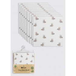 Mey İthalat®   Bear 20x20 10'Lu Penye Mendil 90162 Ekru