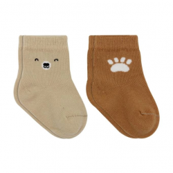 Mey İthalat®  Bear Penye Soket Çorap 2'Li BS10116 Bej