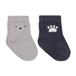 Mey İthalat®  Bear Penye Soket Çorap 2'Li BS10116 Gri