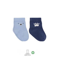 Mey İthalat®   2'Li Bear Penye Soket Çorap 10116 Mavi