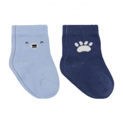 Mey İthalat®   2'Li Bear Penye Soket Çorap 10116 Mavi