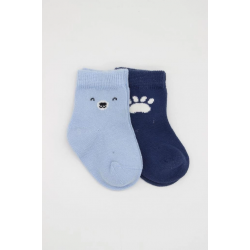 Mey İthalat®   2'Li Bear Penye Soket Çorap 10116 Mavi