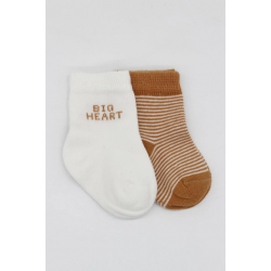 Mey İthalat®   2'Li Big Heart Penye Soket Çorap 10117 Hardal