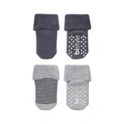 Mey İthalat®   2'Li Çemberli Kaymaz Havlu Soket Çorap 10503 Gri-Antrasit