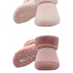 Mey İthalat®   2'Li Çemberli Kaymaz Havlu Soket Çorap 10503 Pudra Pembe