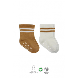 Mey İthalat®   2'Li Çemberli Kaymaz Soket Çorap 10125 Ekru Hardal