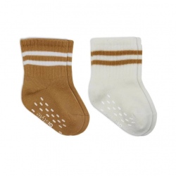 Mey İthalat®   2'Li Çemberli Kaymaz Soket Çorap 10125 Ekru Hardal