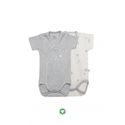 Mey İthalat® 2'li Yarım Kol Badi 17117 Ekru Gri