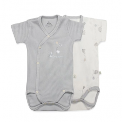 Mey İthalat® 2'li Yarım Kol Badi 17117 Ekru Gri