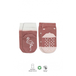 Mey İthalat®   2'Li Hayvan Figür Kaymaz Kız Soket Çorap 10120 Pudra