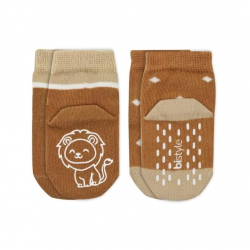Mey İthalat®   Hayvan Figürlü Kaymaz Erkek Soket Çorap 2'Li BS10119 Hardal