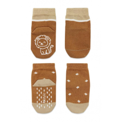 Mey İthalat®   Hayvan Figürlü Kaymaz Erkek Soket Çorap 2'Li BS10119 Hardal