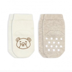 Mey İthalat®   2'Li Hayvan Figürlü Kaymaz Soket Çorap 10104 Bej Ekru