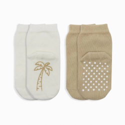 Mey İthalat®   2'Li Meyve Figürlü Kaymaz Soket Çorap 10105 Bej Ekru