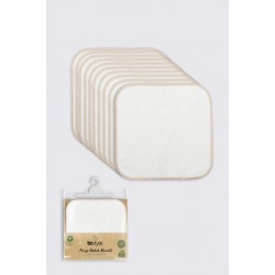 Mey İthalat®   Organik 20x20 10'Lu Penye Mendil 90102 Ekru