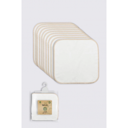 Mey İthalat®   Organik 28x28 10'Lu Penye Mendil 90101 Ekru