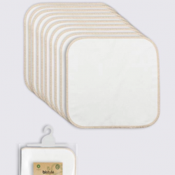 Mey İthalat®   Organik 28x28 10'Lu Penye Mendil 90101 Ekru