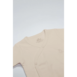 Mey İthalat®   Organik Natural Basic Style Kruvaze Yarım Kol Body BS17101 Bej