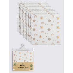 Mey İthalat®   Planet 20x20 10'Lu Penye Mendil 90164 Ekru