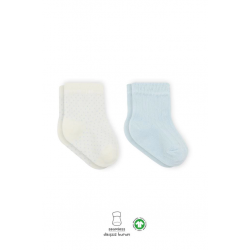 Mey İthalat®   Puan Derby Penye Soket Çorap 2'Li BS10103 Mavi Ekru