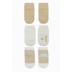 Mey İthalat®  Puanlı Kaymaz Penye Soket Çorap 3'Lü BS10108 Bej